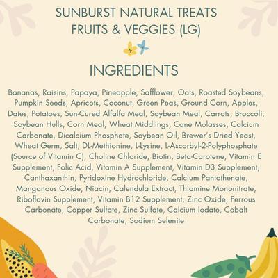 Show full view: Higgins Sunburst Gourmet Fruits & Veggies Bird Treats, 5-oz bag slide 3 of 5