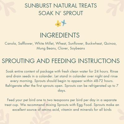 Show full view: Higgins Sunburst Gourmet Soak N' Sprout Bird Treats, 3-oz bag slide 3 of 6