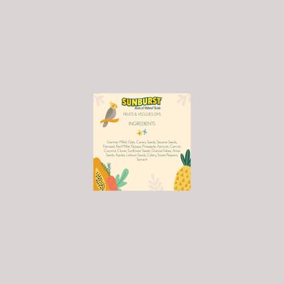 Show full view: Higgins Sunburst Gourmet Treats Dried Fruits & Veggies Small Cockaiel & Canary Bird Treats, 3-oz bag slide 3 of 6