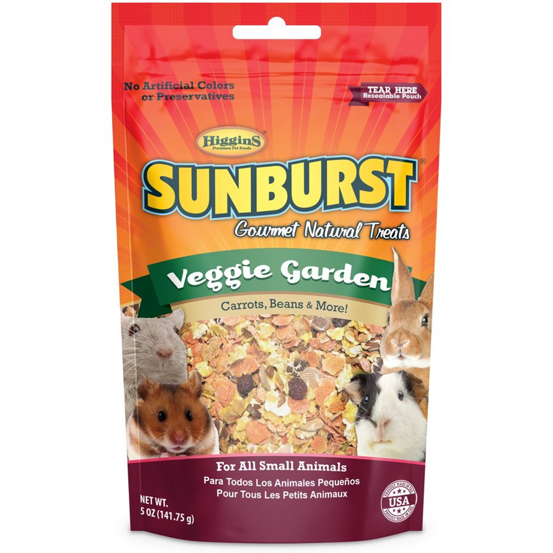 Higgins Sunburst Veggie Garden Gourmet Treats for Small Animals, 5-oz