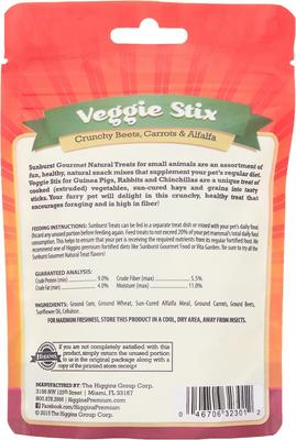 Show full view: Higgins Sunburst Veggie Stix Gourmet Treats for Guinea Pigs, Rabbits & Chinchillas, 4-oz, bundle of 3 slide 4 of 9