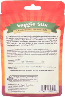 Show full view: Higgins Sunburst Veggie Stix Gourmet Treats for Guinea Pigs, Rabbits & Chinchillas, 4-oz slide 4 of 9