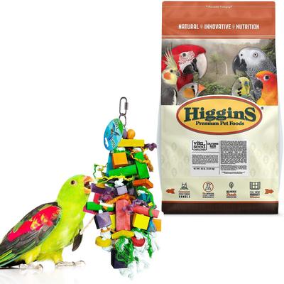 Show full view: Higgins Vita Seed California Blend Parrot Food + Sungrow Parrot Chew Toy, Foraging Blocks, Rainbow Wood slide 1 of 7
