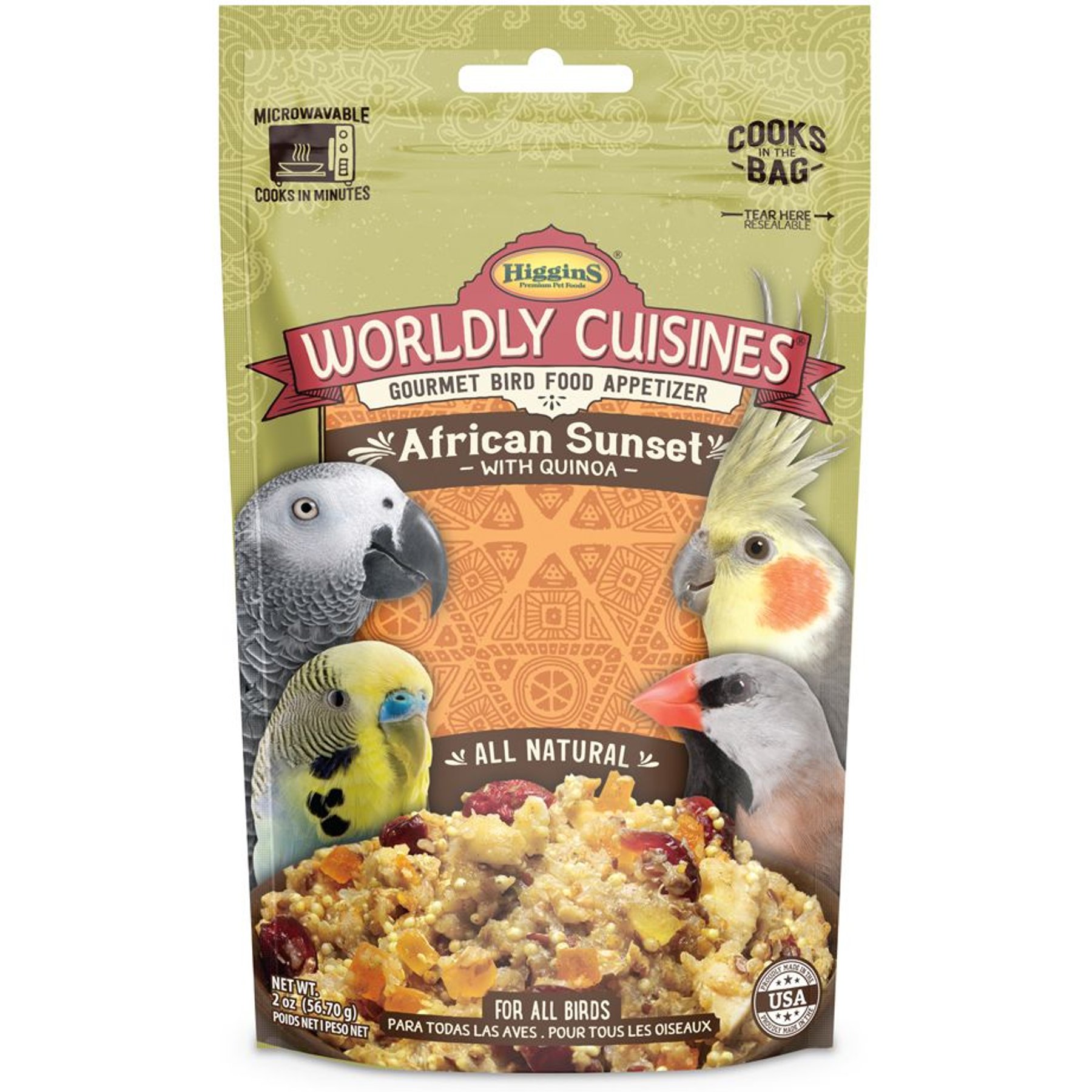Higgins Worldly Cuisines African Sunset Bird Food, 2-oz bag
