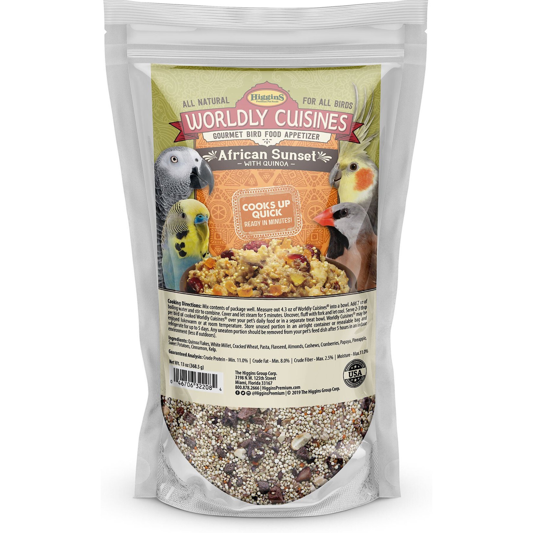 Higgins Worldly Cuisines African Sunset Bird Treats, 13-oz bag