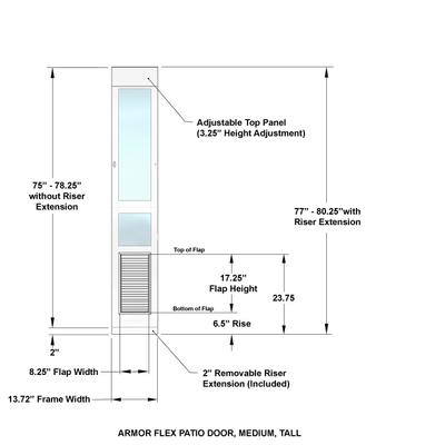 Show full view: High Tech Pet Products Armor Flex Low-E Sliding Glass Regular Height Patio Pet Door, Medium slide 4 of 11