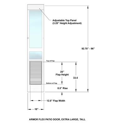 Show full view: High Tech Pet Products Armor Flex Low-E Sliding Glass Tall Height Patio Pet Door, X-Large slide 4 of 10