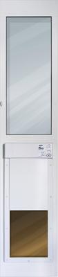 Show full view: High Tech Pet Products Power Pet Door, WI-FI Smartphone Controlled Full Patio Panel for Sliding Glass Door Installations, White, Large, Tall slide 1 of 9