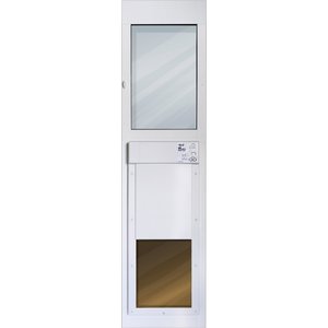 High Tech Pet Products Power Pet Door, WI-FI Smartphone Controlled Full Patio Panel for Sliding Glass Door Installations, White, Large