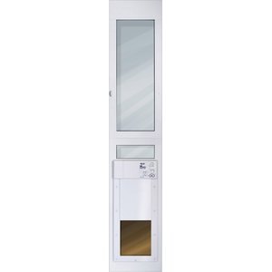High Tech Pet Products Power Pet Door, WI-FI Smartphone Controlled Full Patio Panel for Sliding Glass Door Installations, White, Medium