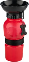 Highwave AutoDogMug Portable Dog Water Bottle & Bowl, 20-oz bottle, Red