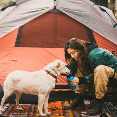 Show full view: Highwave AutoDogMug Portable Dog Water Bottle & Bowl, Blue, 20-oz bottle slide 4 of 10