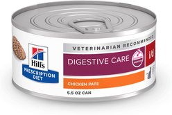 Hill's Prescription Diet i/d Digestive Care with Chicken Wet Cat Food, 5.5-oz, case of 4
