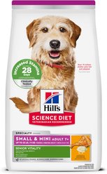 Hill's Science Diet Adult 7+ Senior Vitality Small Breed & Mini Breed Chicken & Rice Recipe Dry Dog Food, 3.5-lb bag slide 1 of 9