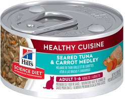 Hill's Science Diet Adult Healthy Cuisine Seared Tuna & Carrot Medley Wet Cat Food, 2.8-oz can, case of 4