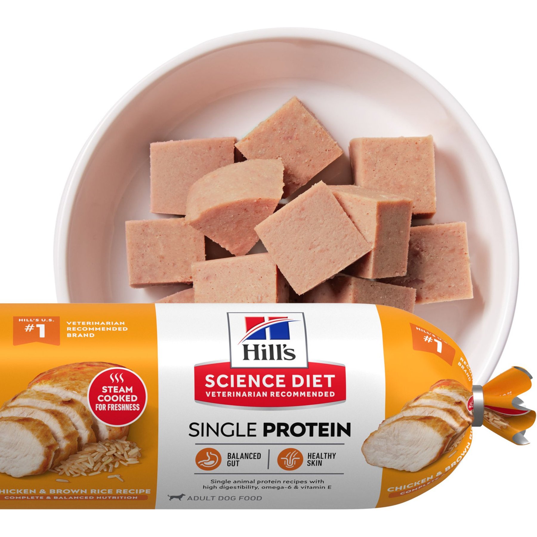 Hill's Science Diet Adult Single Protein Recipe Refrigerated Fresh Chicken & Brown Rice Flavored Dog Food, 3-lb roll, case of 3