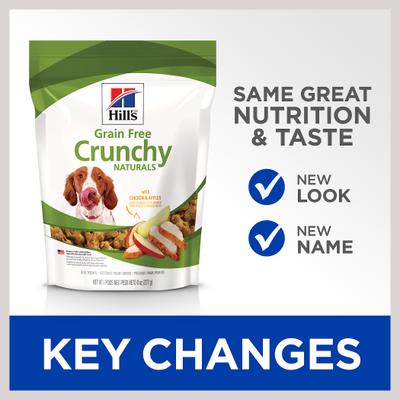 Show full view: Hill's Grain-Free Crunchy Naturals with Chicken & Apples Dog Treats, 8-oz bag slide 3 of 10
