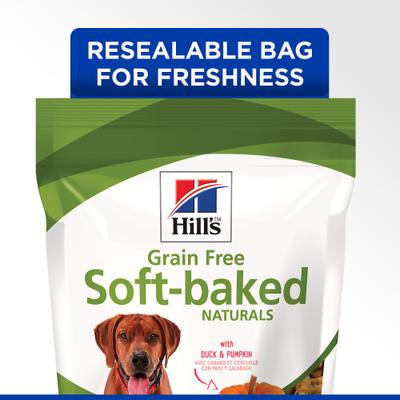 Show full view: Hill's Grain-Free Soft-Baked Naturals with Duck & Pumpkin Dog Treats, 8-oz bag slide 7 of 13