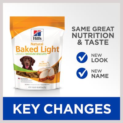 Show full view: Hill's Natural Baked Light Medium Biscuits with Real Chicken Dog Treats, 8-oz bag slide 3 of 10