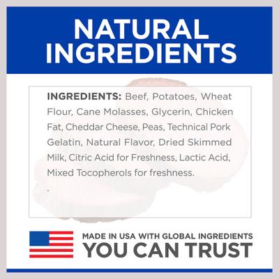 Show full view: Hill's Natural Soft Savories with Beef & Cheddar Dog Treats, 8-oz bag slide 7 of 12