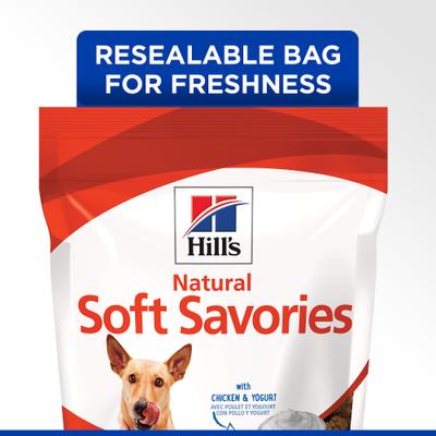 Show full view: Hill's Natural Soft Savories with Chicken & Yogurt Dog Treats, 8-oz bag slide 6 of 12