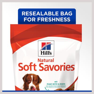 Show full view: Hill's Natural Soft Savories with Peanut Butter & Banana Dog Treats, 8-oz bag slide 6 of 12