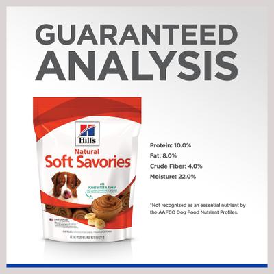 Show full view: Hill's Natural Soft Savories with Peanut Butter & Banana Dog Treats, 8-oz bag slide 8 of 12
