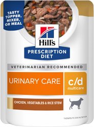 Hill's Prescription Diet c/d Multicare Canine Chicken, Vegetables & Rice Stew Wet Dog Food, 2.8-oz pouch, case of 24