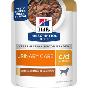 Hill's Prescription Diet c/d Multicare Canine Chicken, Vegetables & Rice Stew Wet Dog Food, 2.8-oz pouch, case of 24