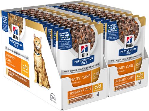 Show full view: Hill's Prescription Diet c/d Multicare Feline Chicken, Vegetables & Rice Stew Wet Cat Food, 2.8-oz pouch, case of 24 slide 3 of 11