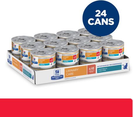 Show full view: Hill's Prescription Diet c/d Multicare Stress Urinary Care Vegetable & Tuna Stew Wet Cat Food, 2.9-oz can, 24 count slide 3 of 11