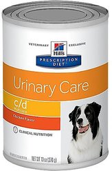 Hill's Prescription Diet c/d Multicare Urinary Care Chicken Flavor Canned Dog Food, 13-oz, case of 24