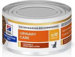 Hill's Prescription Diet c/d Multicare Urinary Care Chicken & Vegetable Stew Wet Cat Food, 2.9-oz, case of 96