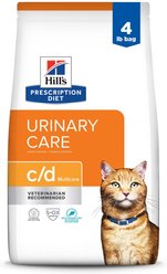 Hill's Prescription Diet c/d Multicare Urinary Care Ocean Fish Dry Cat Food, 4-lb bag