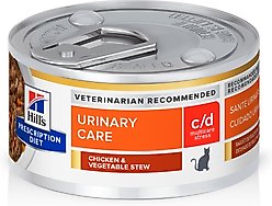 Hill's Prescription Diet c/d Multicare Urinary Care Stress Chicken & Vegetable Stew Wet Cat Food, 2.9-oz, case of 24