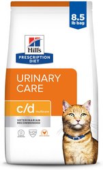 Hill's Prescription Diet c/d Multicare Urinary Care with Chicken Dry Cat Food, 8.5-lb bag