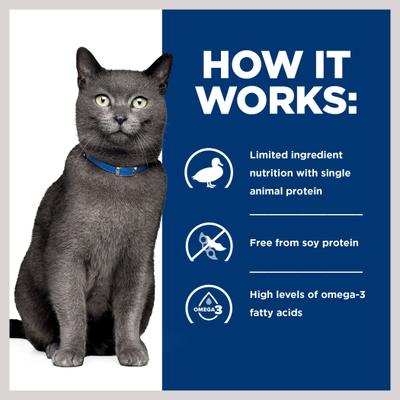 Show full view: Hill's Prescription Diet d/d Skin/Food Sensitivities Duck Formula Wet Cat Food, 5.5-oz, case of 24 slide 7 of 12