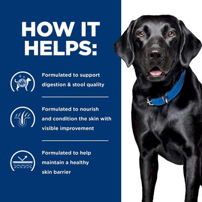 Show full view: Hill's Prescription Diet d/d Skin/Food Sensitivities Potato & Salmon Recipe Dry Dog Food, 25-lb bag slide 6 of 13