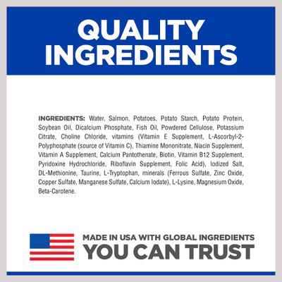 Show full view: Hill's Prescription Diet d/d Skin/Food Sensitivities Salmon Formula Canned Dog Food, 13-oz, case of 12, bundle of 2 slide 7 of 13