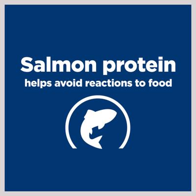 Show full view: Hill's Prescription Diet d/d Skin/Food Sensitivities Salmon Formula Wet Dog Food, 13-oz can, case of 12 slide 5 of 13