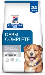 Hill's Prescription Diet Derm Complete Dry Dog Food, 24-lb bag slide 1 of 9