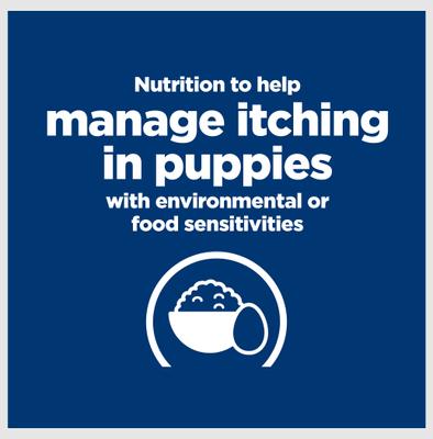 Show full view: Hill's Prescription Diet Derm Complete Puppy Environmental/Food Sensitivities Rice & Egg Recipe Dry Dog Food, 14.3-lb bag slide 4 of 11