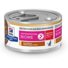 Hill's Prescription Diet Gastrointestinal Biome Digestive/Fiber Care Chicken & Vegetable Stew Wet Cat Food, 2.9-oz, case of 24