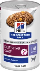 Hill's Prescription Diet i/d Digestive Care Low Fat Original Flavor Pate Canned Dog Food, 13-oz, case of 24