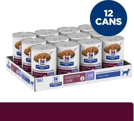 Show full view: Hill's Prescription Diet i/d Digestive Care Low Fat Original Flavor Pate Canned Dog Food, 13-oz, case of 24 slide 3 of 13