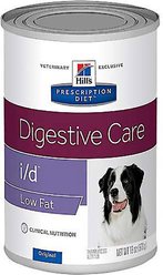 Hill's Prescription Diet i/d Digestive Care Low Fat Original Flavor Pate Wet Dog Food, 13-oz, case of 48