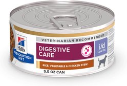 Hill's Prescription Diet i/d Digestive Care Low Fat Rice, Vegetable & Chicken Stew Wet Dog Food, 5.5-oz, case of 24