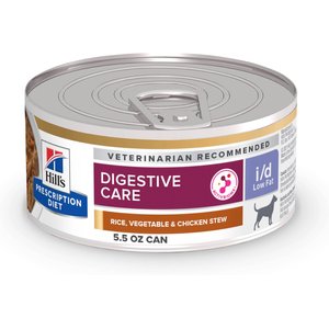 Hill's Prescription Diet i/d Digestive Care Low Fat Rice, Vegetable & Chicken Stew Wet Dog Food, 5.5-oz, case of 24