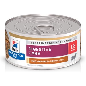Hill's Prescription Diet i/d Digestive Care Stress Rice, Vegetable & Chicken Stew Wet Dog Food, 5.5-oz can, case of 24