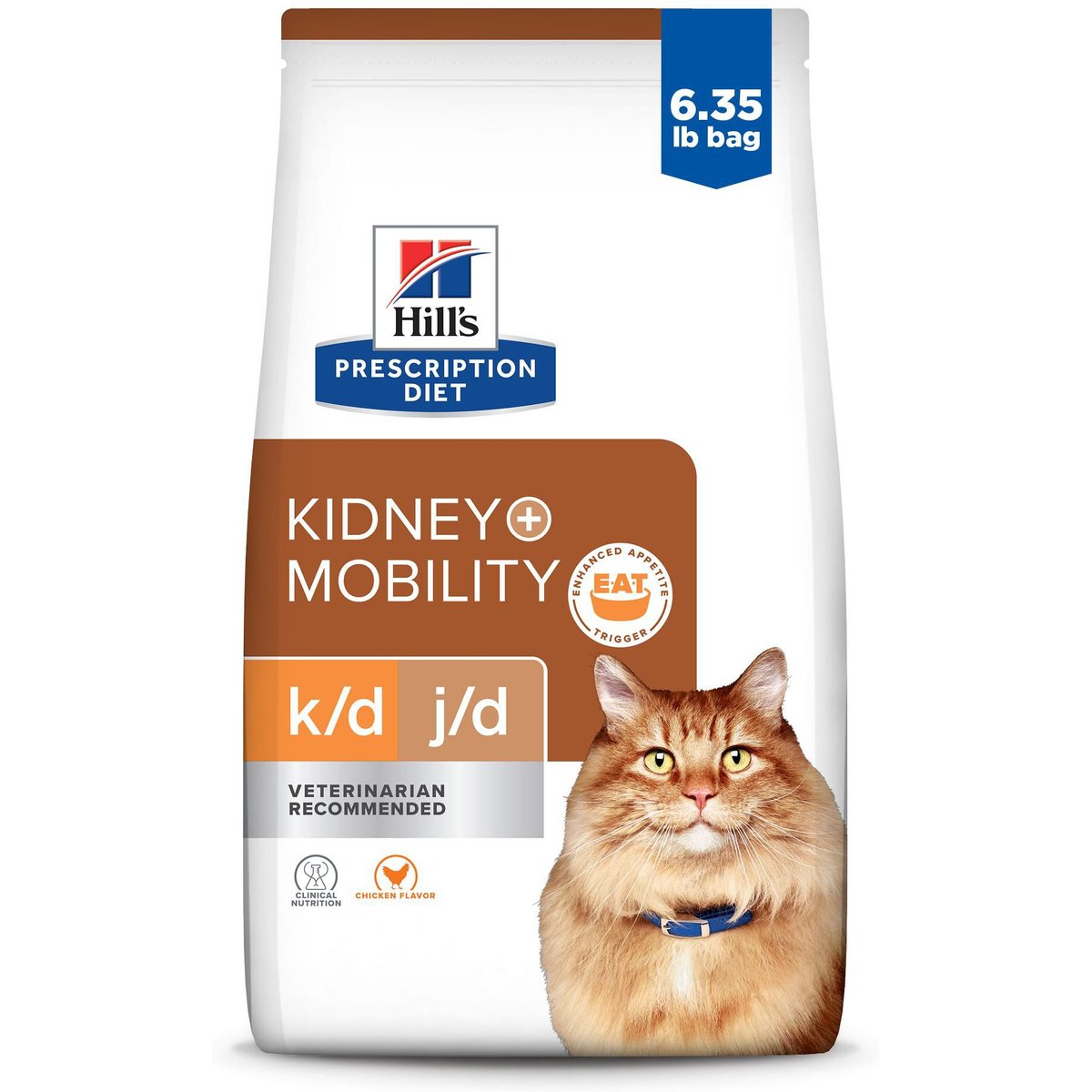 Hill's Prescription Diet k/d Kidney Care + Mobility Care with Chicken Dry Cat Food, 6.35-lb bag